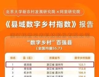 ?数字乡村指数全国百强县域榜单发布，位居榜单前十的县域都做了啥？
